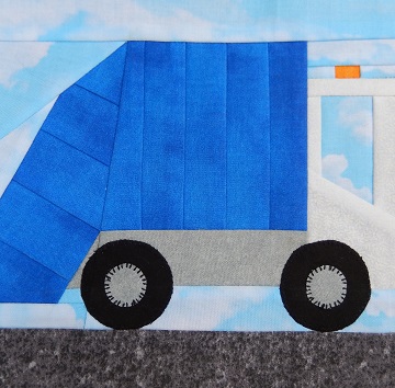 Garbage Truck Paper Pieced Block by Ms P Designs USA