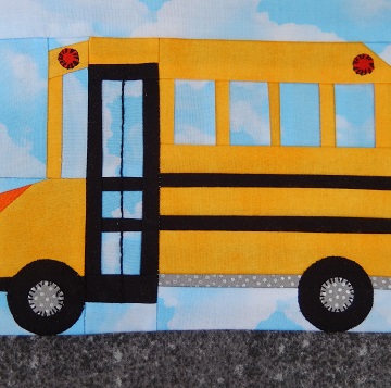 School Bus Paper Pieced Block by Ms P Designs USA
