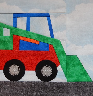 Skid Loader Paper Pieced Block by Ms P Designs USA
