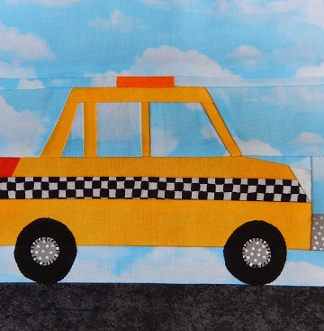 Taxi Cab Paper Pieced Block by Ms P Designs USA