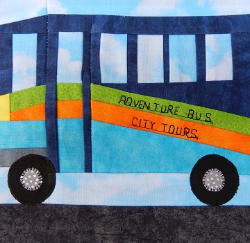 City Bus Paper Pieced Block by Ms P Designs USA