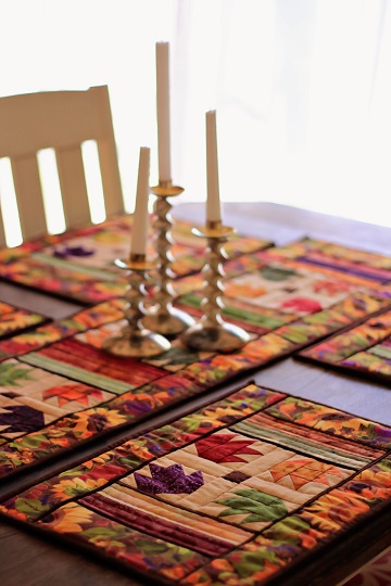 autumn leaves table runner and place mat set by ms p designs usa