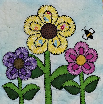 flower garden applique by ms p designs usa