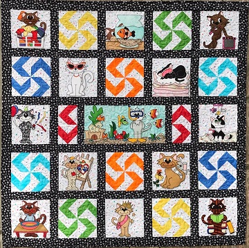 Kool Kitties Quilt by Ms P Designs USA