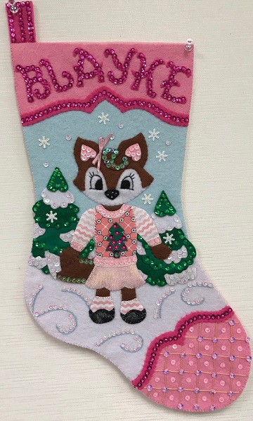 Ugly Sweater Fox Stocking by Ms P Designs USA