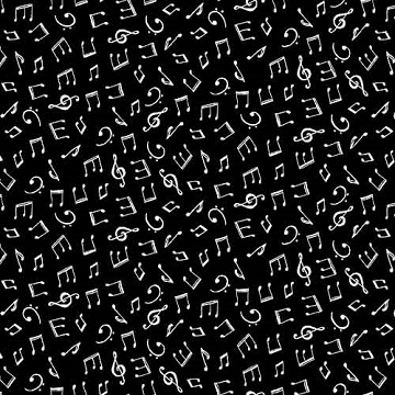 Fabric F, Monochrome Musical Notes by Blank Quilting