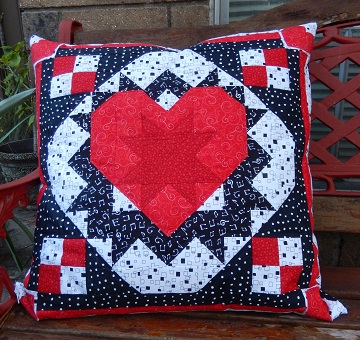 Star in Heart Pillow by Ms P Designs USA