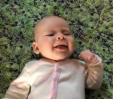 Thea and her Huckleberry Bears quilt by Ms P Designs USA