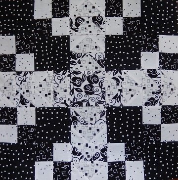 Wild Goose Chase Block for Black and White Delight by Ms P Designs USA