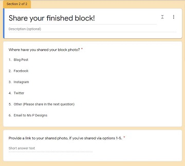 Scrappy Sampler Reward Form B by Ms P Designs USA