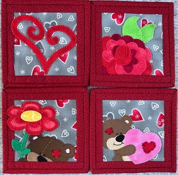 Valentine's Day Coaster Set by Ms P Desgins USA