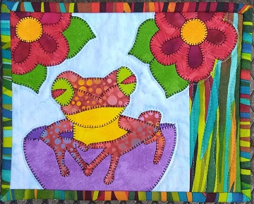 Poison Dart Frog Mug Rug by Ms P Designs USA