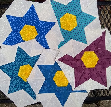 Star Flower Blocks July A by Sharon @ Ms P Designs USA