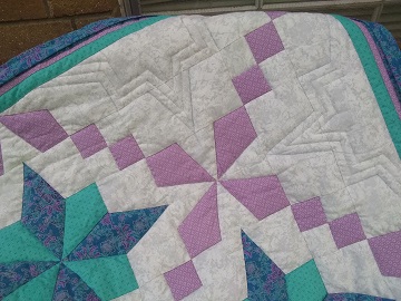Purple, Teal, & Gray Quilt by Sharon @ Ms P Designs USA