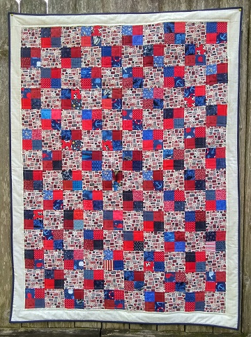 Patriotic Double 4 Patch Quilt by Sharon @ Ms P Designs USA