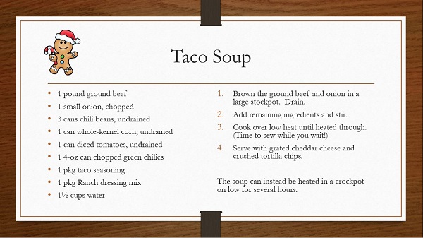 Taco Soup Recipe by Ms P Designs USA