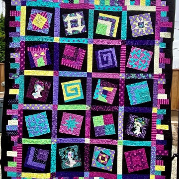 Wonky Sampler Wedding Quilt by Wendy F
