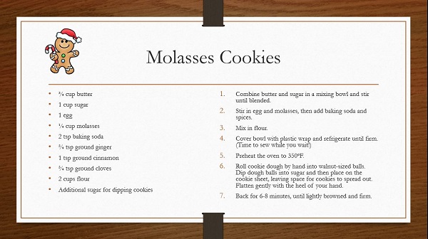 Molasses Cookie Recipe by Ms P Designs USA