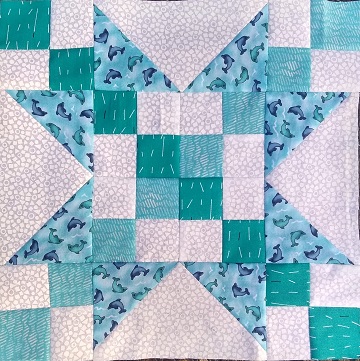 February Sawtooth Star by Sharon @ Ms P Designs USA