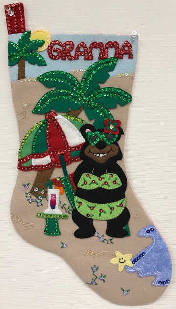 Momma Bear Christmas Stocking by Ms P Designs USA