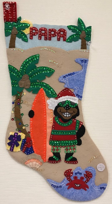 Papa Bear Christmas Stocking by Ms P Designs USA