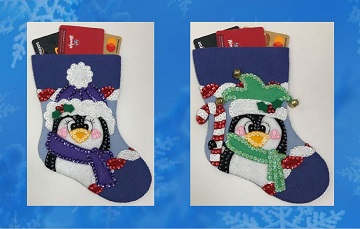 Penguins Gift Card Stockings by Ms P Designs USA