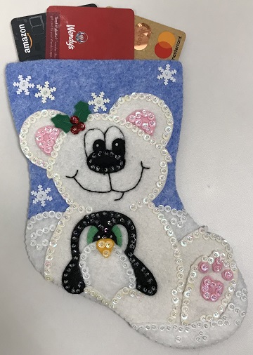 Polar Bear and Penguin Gift Card Holder by Ms P Designs USA