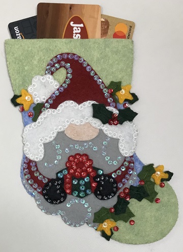 Boy Gnome Christmas Gift Card Holder by Ms P Designs USA