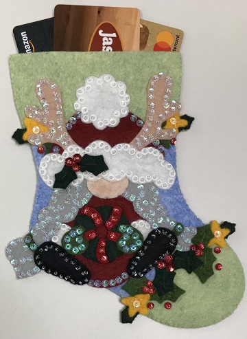 Girl Gnome Christmas Gift Card Holder by Ms P Designs USA