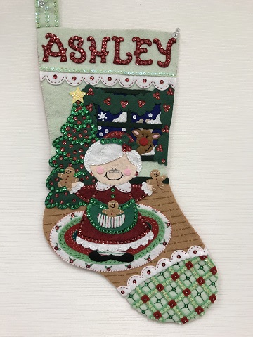 Mrs. Claus Stocking by Ms P Designs USA