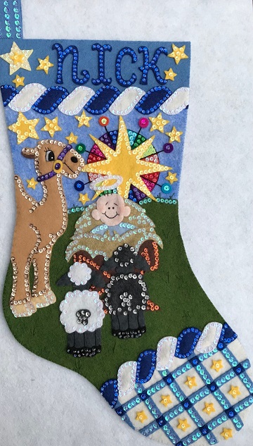 Away in a Manger Stocking by Ms P Designs USA