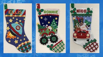 Christmas Stockings for the Boys by Ms P Designs USA
