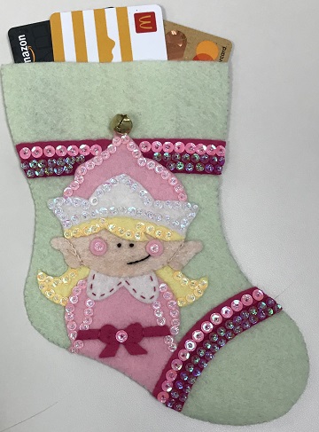 Elf Girl Gift Card Holder by Ms P Designs USA