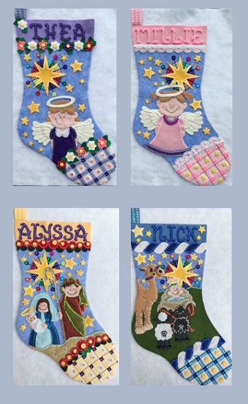 Nativity Christmas Stockings by Ms P Designs USA