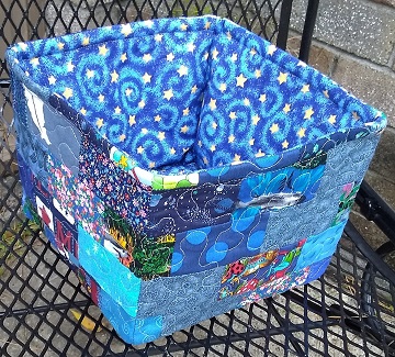 January Blue Scrappy Fabric Box by Sharon @ Ms P Designs USA