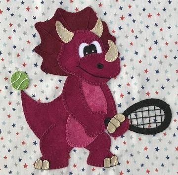 Tennis Triceratops by Ms P Designs USA