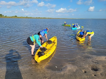 Kayak lesson at Galveston Island State Park by Sharon @ Ms P Designs USA