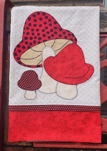 Applique Mushrooms Tea Towel by Ms P Designs USA