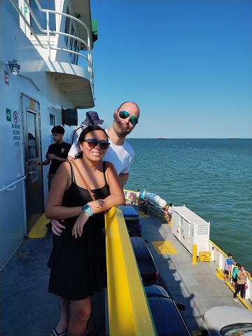 Nathan and Gaby on the Bolivar Ferry by Sharon @ Ms P Designs USA